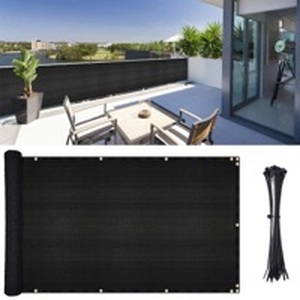 lot 2032 image: DearHouse Balcony Privacy Screen Cover, 3.5ft x16.5ft Privacy Screen Balcony Shield for Porch Deck Outdoor Backyard Patio Balconys, Includes 35 pc Cable Ties