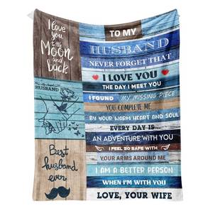 lot 2048 image: Epreamrek Husband Gifts from Wife Throw Blanket, Happy Fathers Day Present Blanket Birthday for Him 50x60(to My Husband 2&nbsp