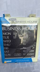 lot 2090 image: Tabbee Business Hours Sign Kit 14 x 13 in 192 Character 4247