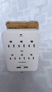 lot 2104 image: POWRUI Wall Surge Protector 6 AC Outlets 2 USB Ports AHR-363&nbsp
