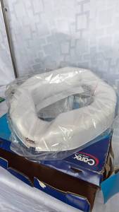 lot 2120 image: Carex Raised Toilet Seat 4.25 in Height Safe Lock damage box