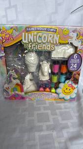 lot 2123 image: Just My Style Paint Your Own Unicorn &amp Friends Kit 4Ceramics 24 Paints Missing some&nbsp