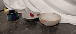 lot 36176 image: Hand made Ceramic Bowl and Cup