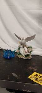 lot 36182 image: Wing of love (GEI) Porcelain Dove Figurine, And Bluebird of happiness