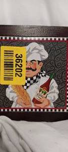 lot 36202 image: VIntage Chef Wall Tile framed in wood