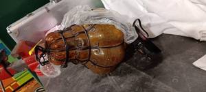lot 36238 image: Vintage Murano Caged Glass Pendant Light