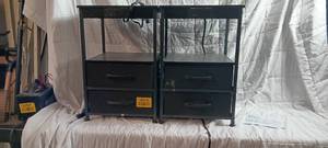 lot 36315 image: WLIVE 5 Drawer Fabric dresser with charging stations