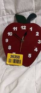 lot 36350 image: Red Apple shaped clock