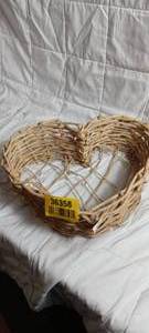 lot 36358 image: Heart Shaped Wooden Basket