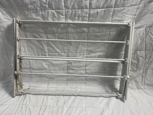 lot 36285 image: White Metal Folding clothes drying rack