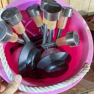 lot 4 image: Lot of Solar Stake Path Lights with Square Solar Panel Tops