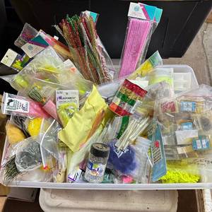 lot 6 image: Assorted Crafts Lot Hooks Krystal Flash Flashabou Tinsel
