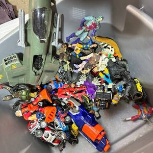 lot 7 image: Assorted Action Figures Toy Vehicles and Disruptor Blaster Lot