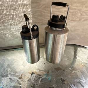 lot 34 image: Water Bottles with Carry Handle, 2 Count, Two Sizes