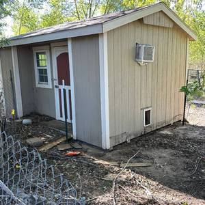 Storage Shed with Windows and Arched Door - to be removed - Sunday Nov 1st