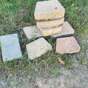 lot 96 image: Concrete Paver Blocks Lot of 8 Assorted Colors Unmarked