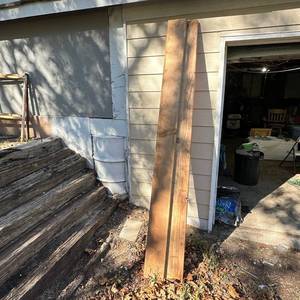 lot 98 image: Lot of 2 Wooden Dimensional Lumber Boards 8ft long 2x8