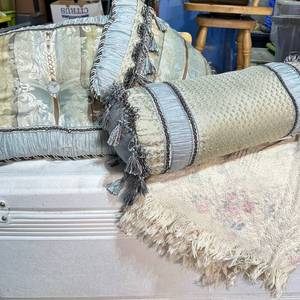 lot 146 image: Decorative Accent Pillow Lot of 3 with Tassel Trim
