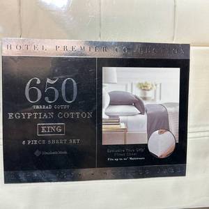 lot 156 image: Members Mark 6 Piece King Sheet Set 650 Thread Count IC650KGSDIV
