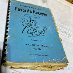 lot 173 image: Harveyvilles Favorite Recipes Spiral-Bound Cookbook Wilmington Grange 1950