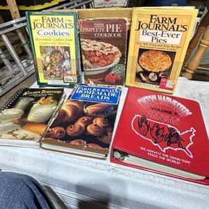 lot 174 image: Farm Journal Cookbook Lot of 6 Pies Cookies Breads Custom Harvesters Vol II