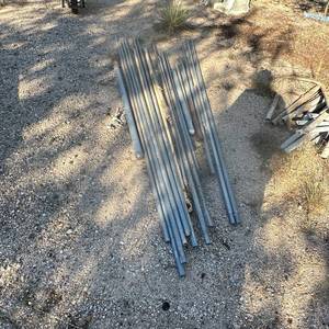 lot 192 image: Lot of Assorted Long Metal Pipes and Tubing normally used in chain link fencing