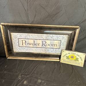 lot 223 image: Framed Powder Room Wall Sign