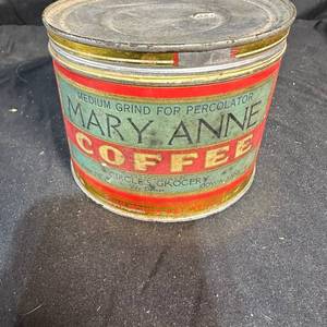 lot 244 image: Mary Anne Coffee Can 1 Lb Net Weight Medium Grind for Percolator