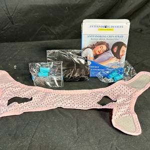lot 249 image: His and Hers Anti Snoring Chin Strap 2 Pack