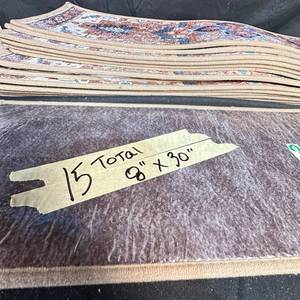 lot 258 image: Stair tread rugs 8 in x 30 in Lot of 15