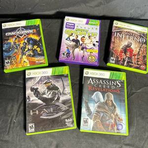 lot 268 image: Xbox 360 Game Lot of 5 Crackdown 2, Halo Anniversary, Kinect Sports