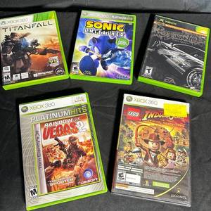lot 269 image: Xbox 360 Game Lot of 5 Titanfall, Sonic Unleashed, Rainbow Six Vegas 2