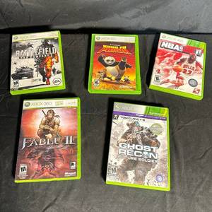 lot 272 image: Xbox 360 Games Lot of 5 Fable II NBA 2K11 Kung Fu Panda Ghost Recon Future Soldier