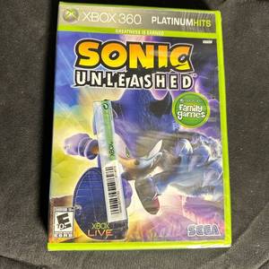 lot 275 image: NEW - Never opened SEGA Sonic Unleashed Xbox 360 Game Platinum Hits Part CVR68029