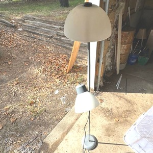 lot 314 image: Gray Floor Lamp with Two Shades