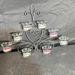 lot 317 image: Tealight Candle Holder 8 Cup Metal Frame
