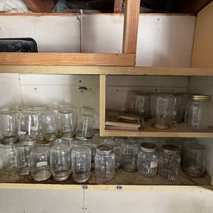 lot 320 image: All Of Them - Ball Glass Canning Jars Lot Assorted Sizes - brig your own box to load
