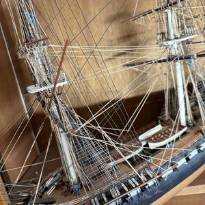 lot 367 image: USS Constitution Ship Model with Stand and Nameplate 27 tall x 36 long