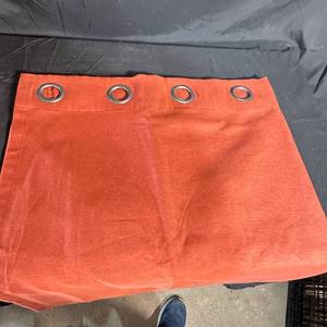 lot 407 image: $1 Start - Orange Grommet Top Curtain Panel - 48x64 single panel