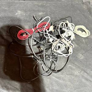lot 410 image: $1 Start - Lot of Assorted USB Cables Black White and Red Mixed Lengths
