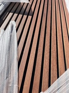 lot 12 image: 8 x 26 Beautiful Quality Walnut Styled Acoustic Slat Wall Panel