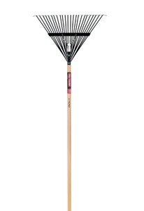 lot 5 image: ruper TruPro Steel Leaf Rake, 24-Inch Head, 54-Inch Wood Handle - Garden Rakes Metal Heavy Duty - Yard Rakes - Lawn Rake for Leaves and Grass