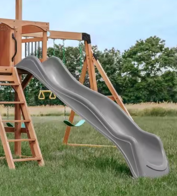 lot 34 image: Backyard Discovery Wave Slide - 10 foot Grey - One Piece - Attach to playset, Deck, Treehouse Etc