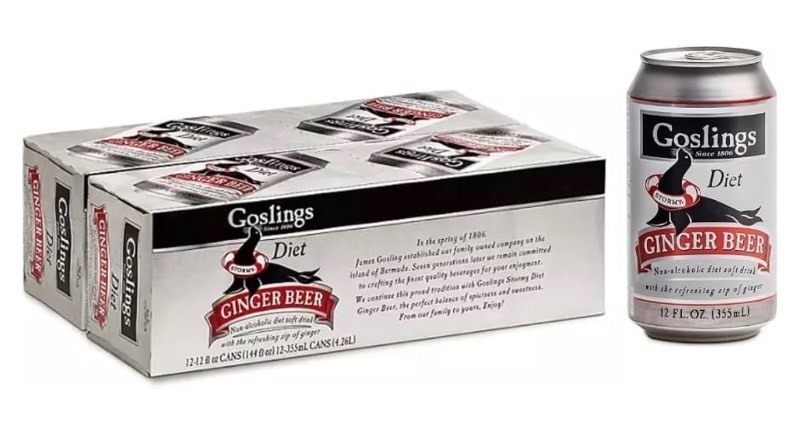 lot 40 image: Goslings Diet Ginger Beer Cans of 12 fl oz Each  Ginger Beer Sugar Free For Moscow Mule And Mixers For Alcoholic Drinks (24)