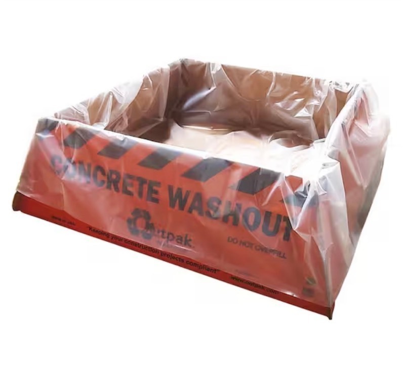 lot 144 image: 4 ft. x 4 ft. x 14 in. 0.68 Cubic Yards 140 US Gal. Corrugated Concrete Washout 8 x 8 Plastic Sheet Included - Great for other Messy Projects not including concrete