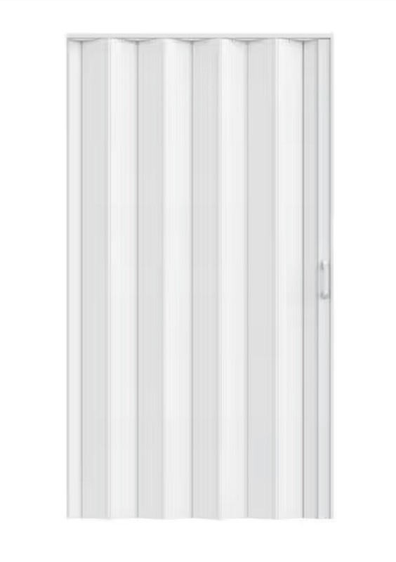 lot 15 image: 42 in. x 80 in. Light Gray Oak Finished PVC Interior Folding Accordion Door with Hardware Kit