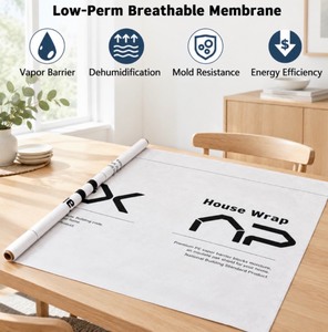 lot 71 image: Apx 4.5 X 100 Ft House Wrap Barrier Waterproof Vapor Retails $95