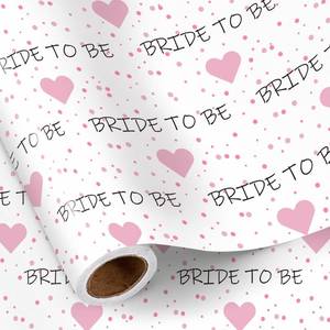 lot 7 image: RUSPEPA Bridal Shower Wrapping Paper Roll for Girls, Pink Heart and Dot Design with BRIDE TO BE Text, Cute and Fun Gift Wrap for Bridal Shower, Bachelorette Party and Wedding, 17 Inches L - Retail $10