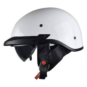 lot 12 image: See Photos sold As Is Motorcycle Half Helmet with Sun Visor Motorcycle Helmets for Men Women Helmet for Adult Scooter ATV Cruiser DOT Approved (White, Medium) - Retail $50