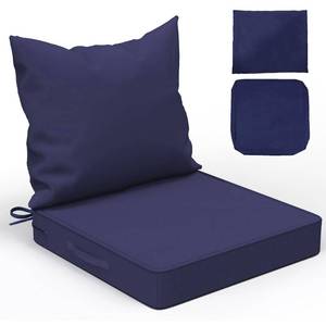 lot 23 image: Outdoor Cushions 24x24 Inch, Waterproof Fade Resistant, 2 Covers, Blue - Retail $28